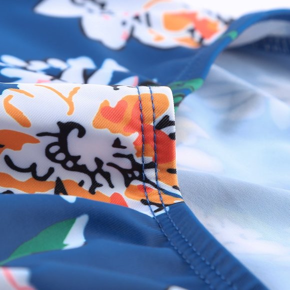 Floral Print Criss Cross U-neck One-piece Swimsuit - Picture 12 of 14